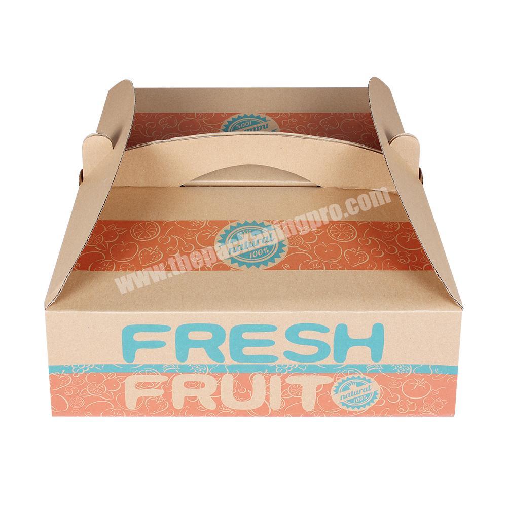 Yongjin Custom Logo Pictures Corrugated Cardboard Board Fruit Packaging Gift Box With Handle