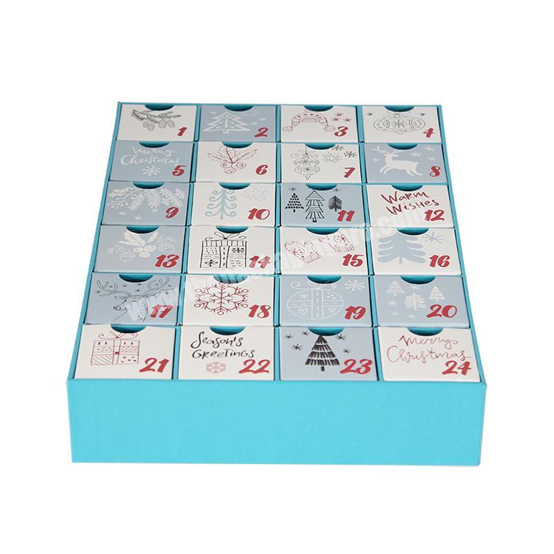 Yongjin Custom OEM Merry Christmas empty cosmetic paper cardboard advent calendar gift packaging box