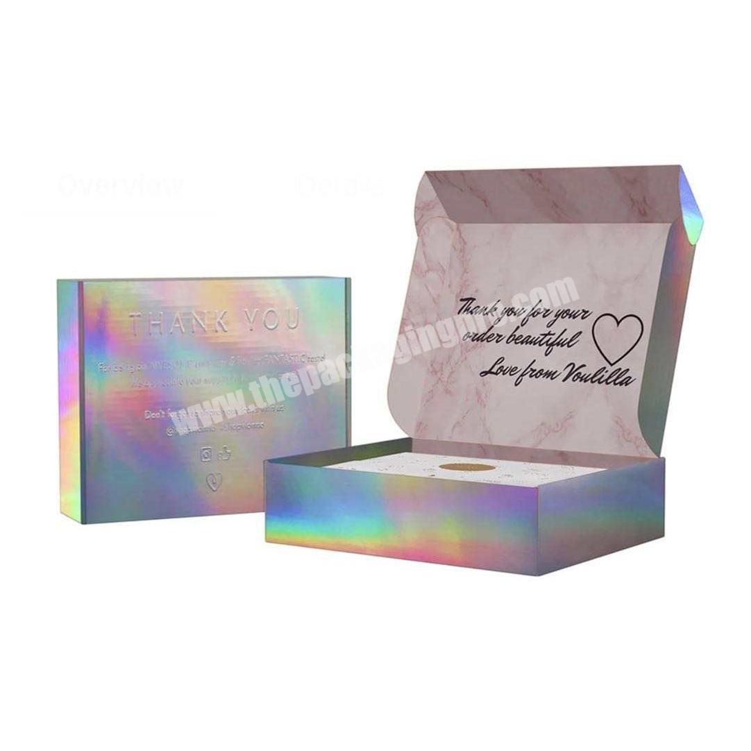 Yongjin High Quality Laser Silver Paper Box Cosmetic Gift Set Packaging Box with Embossed Logo