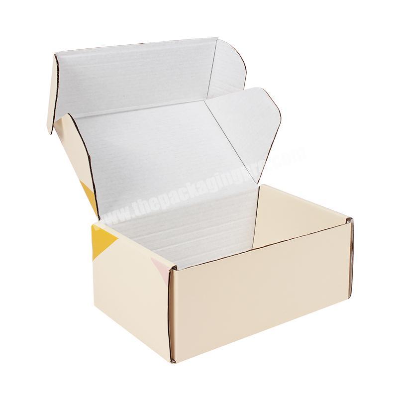 Yongjin custom retail colored printing tuck top corrugated material shipping mailing boxes packaging for clothes