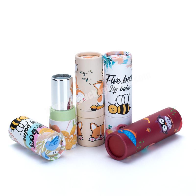 biodegradable cardboard round empty lipstick skincare round paper packaging tube