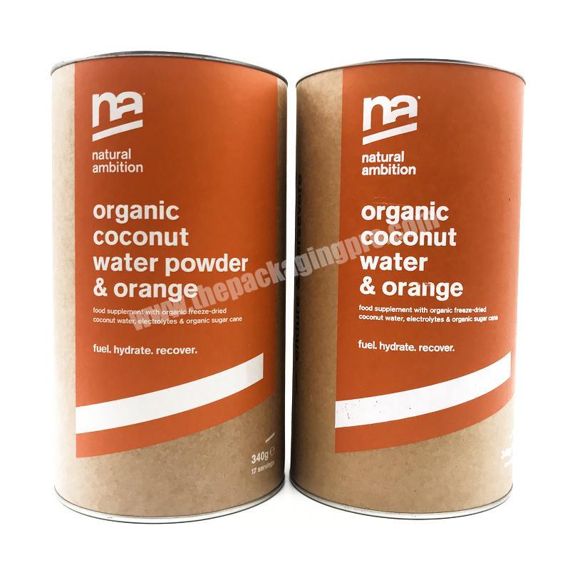 biodegradable stand up gift shopping custom kraft paper For milk powder Paper tube packaging box