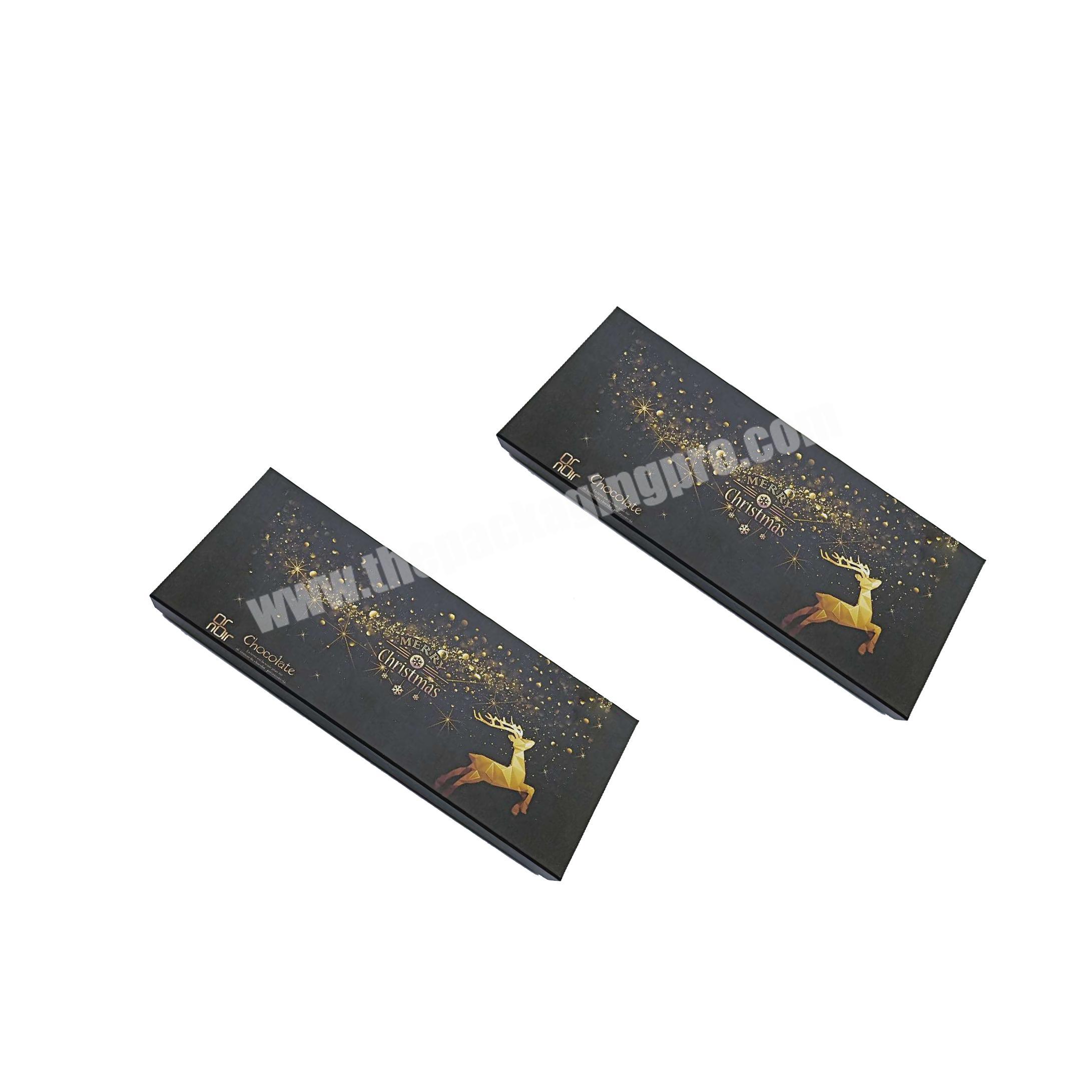 black and gold printing lid and base two pieces oblong scarf muffler paper pack gift box