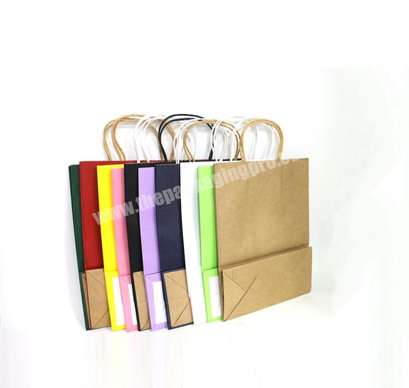 brown kraft paper bag packaging takeaway gifts bag with handles customized accept