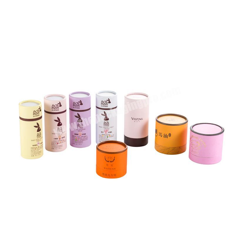 cardboard paper tube box packaging for skincare loose powder container with sifter