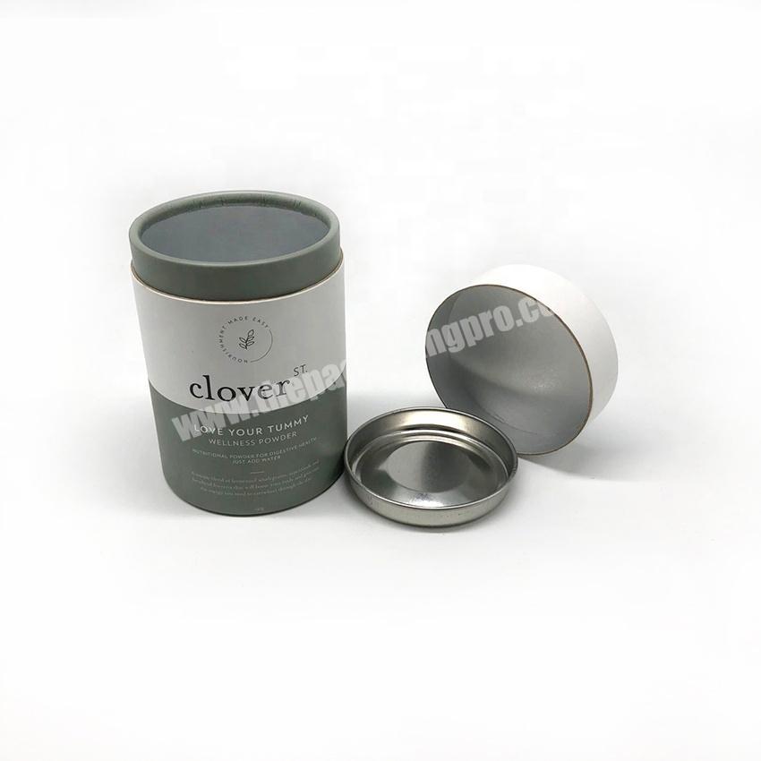 chinese custom free design kraft round tea coffee box paper cylinder packaging