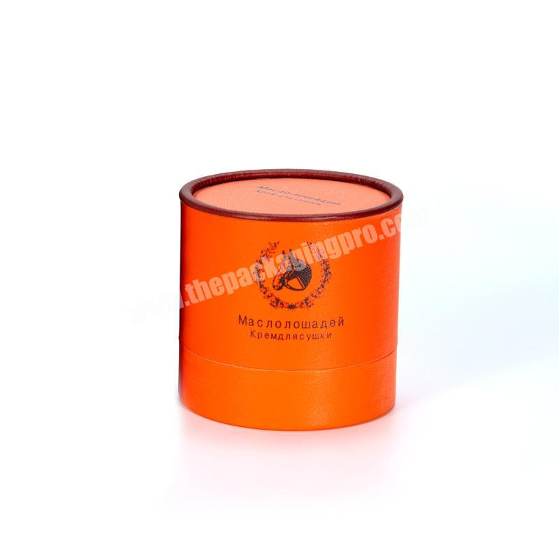 cosmetic package printing logo glossy lamination cardboard cylinder round custom cardboard paper tube packaging box