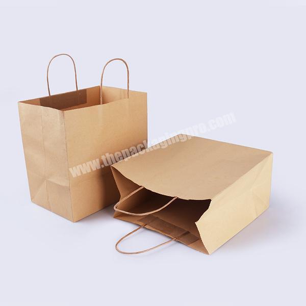 custom brown kraft paper food grade bag with twisted handle