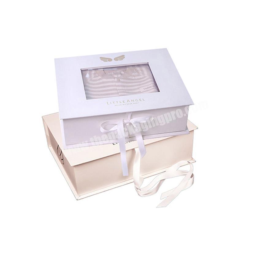 custom cardboard best selling baby clothes set gift book shape box