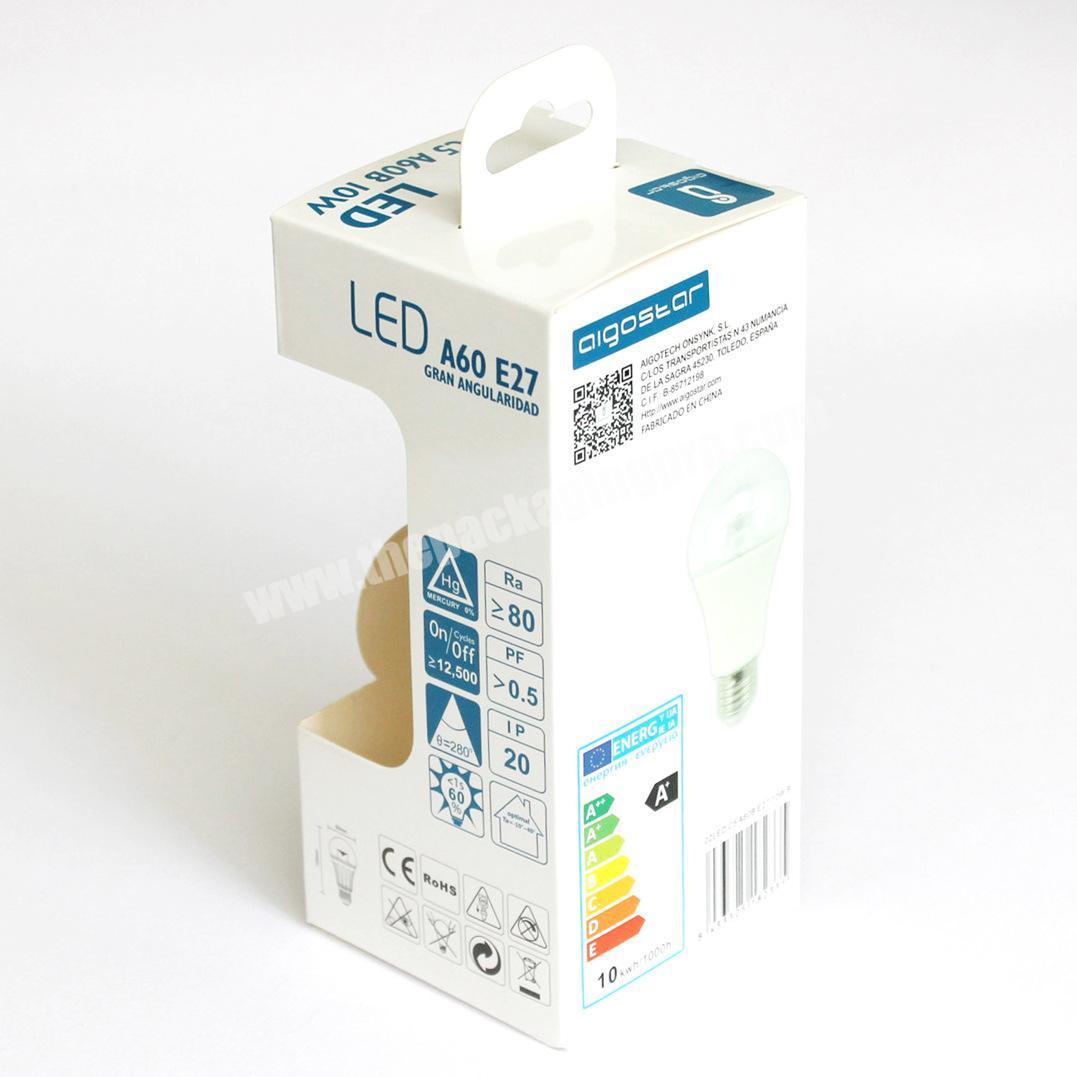 custom cardboard paper LED light bulb packaging box with clear window