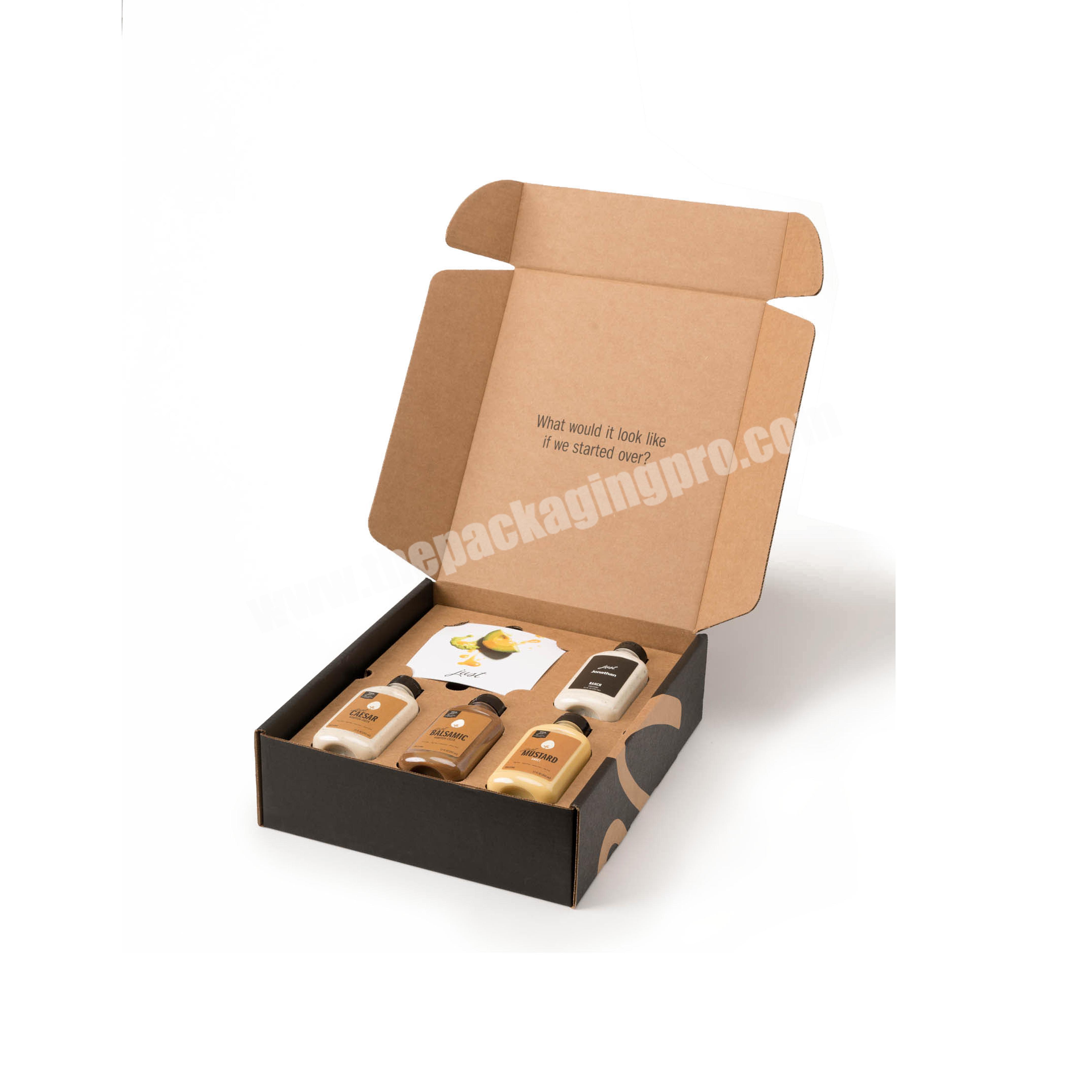 custom corrugated board sauce shipping box with paper insert