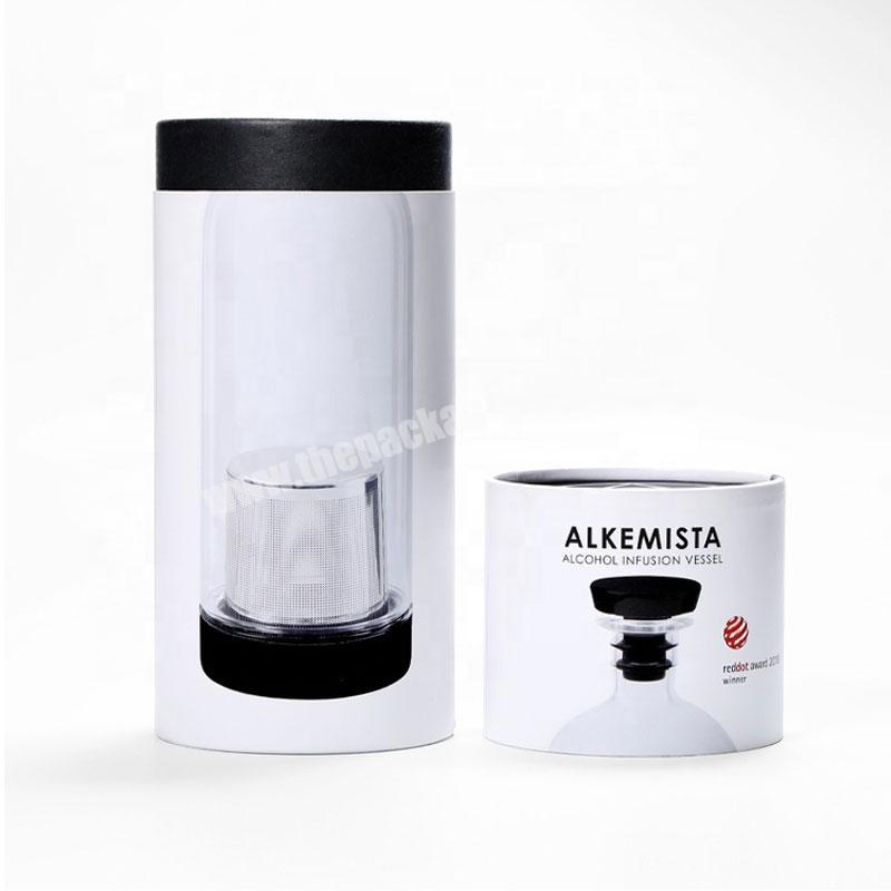 custom free sample design plain round bonbon tube packaging tissue cylinder box