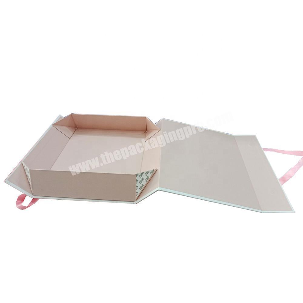 custom logo pink printed magnetic foldable storage gift book box for clothing