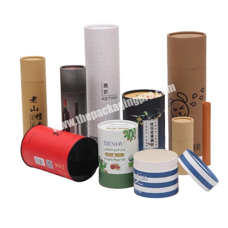 chinese customised art box craft cylinder paper tube packaging paper luxury food grade paper box