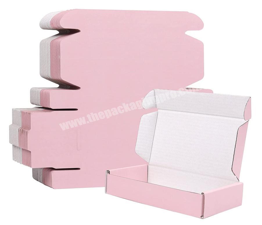 custom logo printing Pink corrugated cardboard shipping box for gift