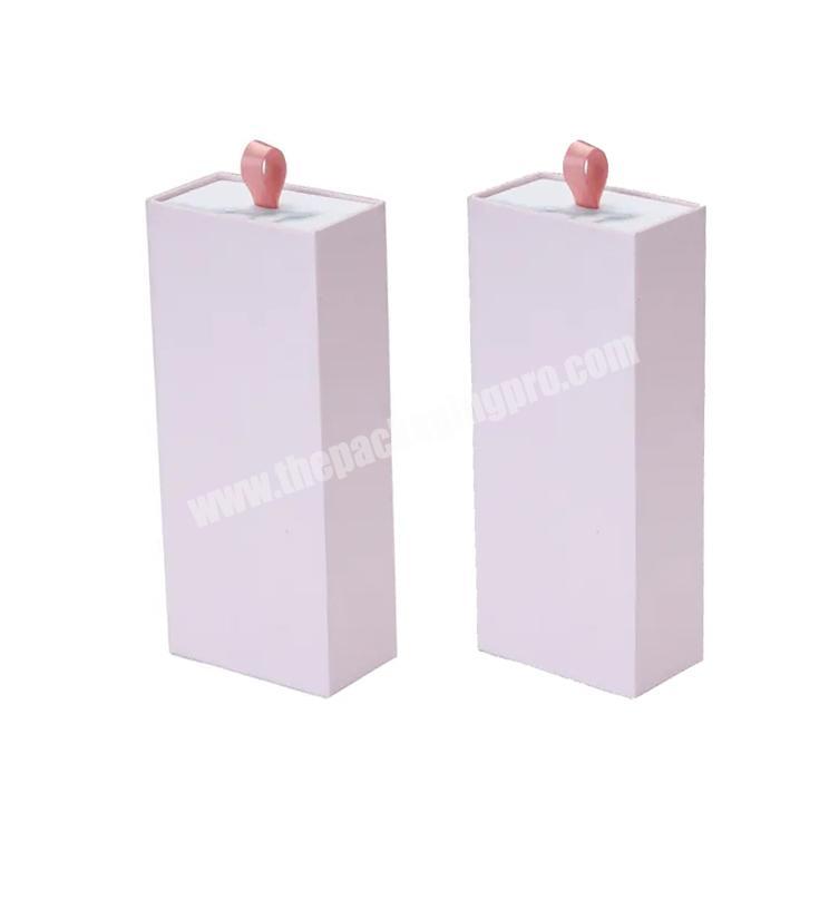 Shop custom logo rectangle rigid pink slide out drawer electronic gift packaging box