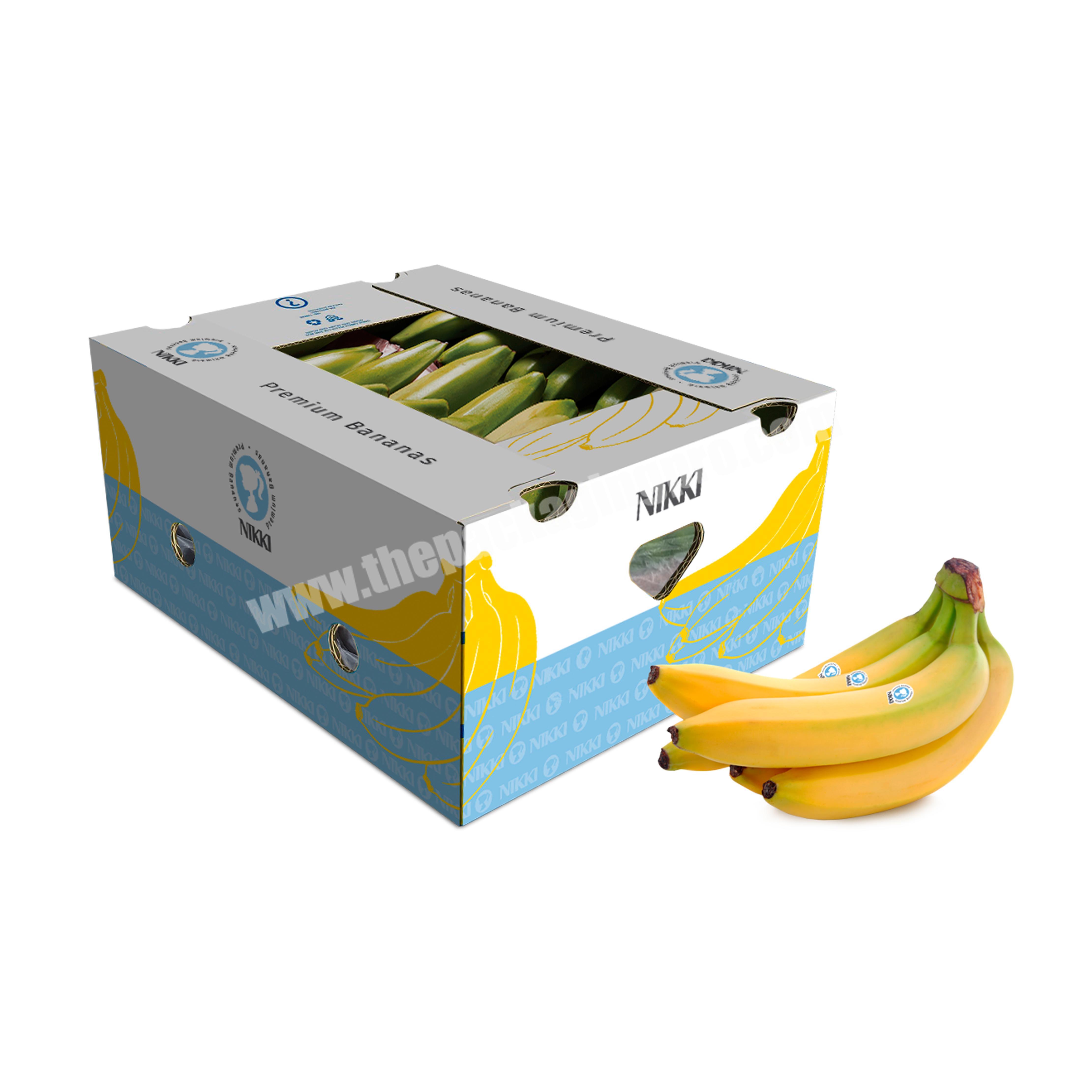 custom offset printed corrugated board banana packaging box with window