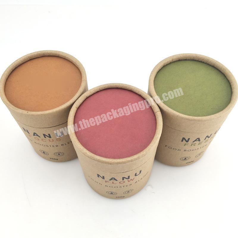 custom printed paper cardboard tube with tin insert cover for packing tea
