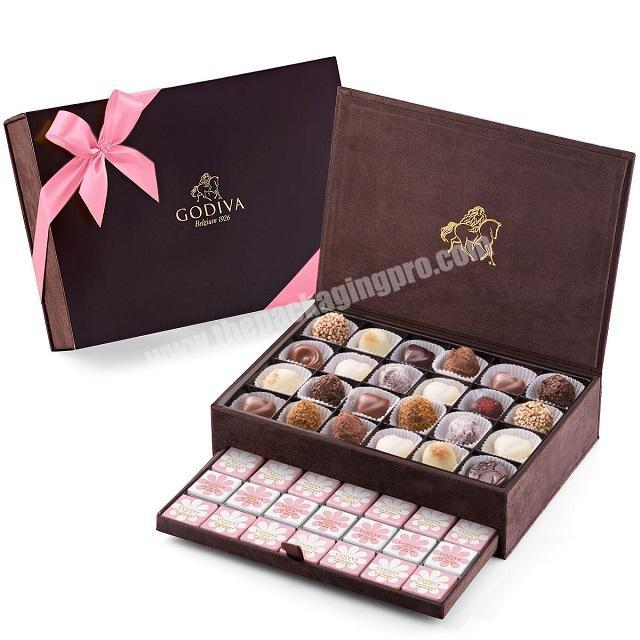 custom wedding luxury chocolate packaging box wooden
