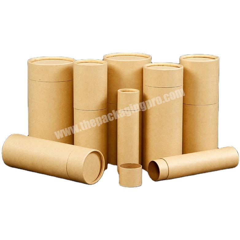 round custom mini industrial craft paper tube packaging food tea kraft paper tube