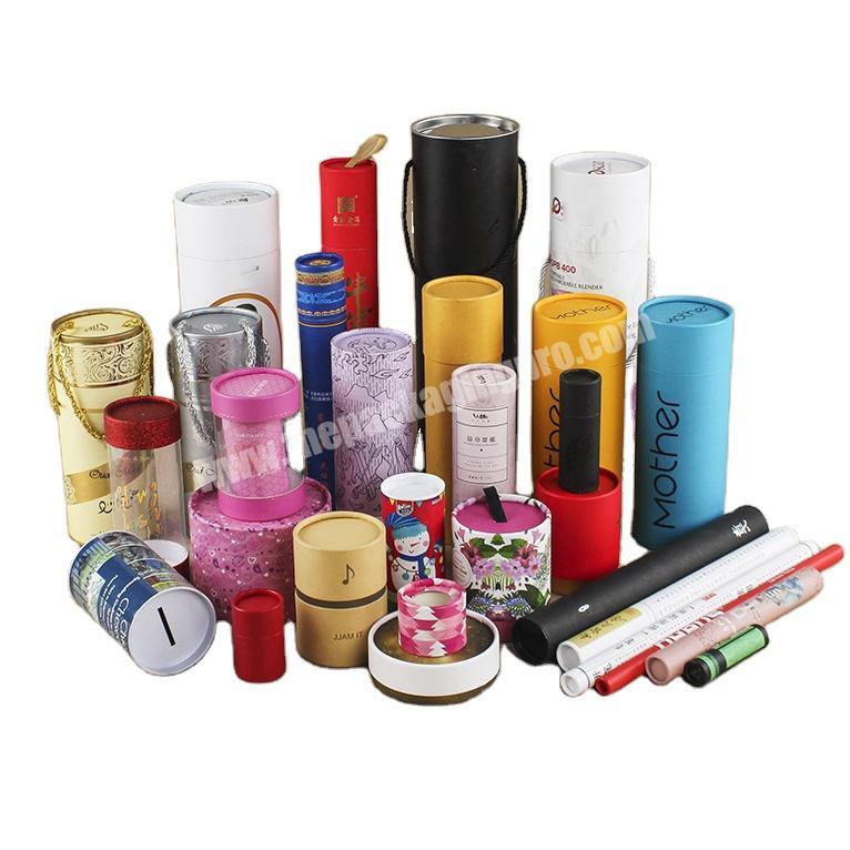 eco friendly cosmetic packaging round paper can tube gift box