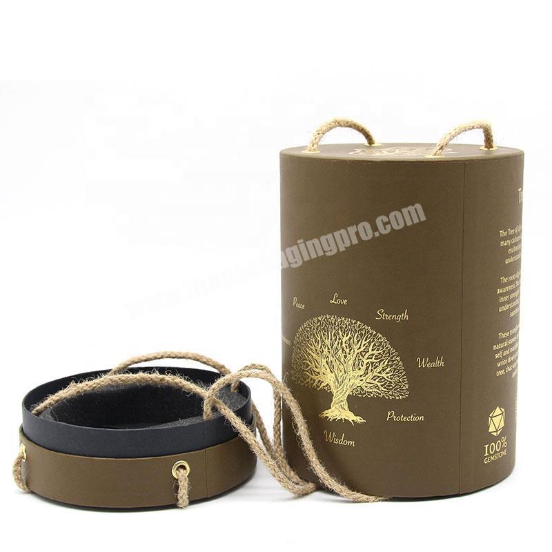 eco friendly recycled cosmetic cylinder food grade paper tube packaging rope paper gift box