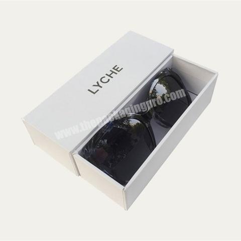 factory wholesale custom black logo printed sunglasses box with lid