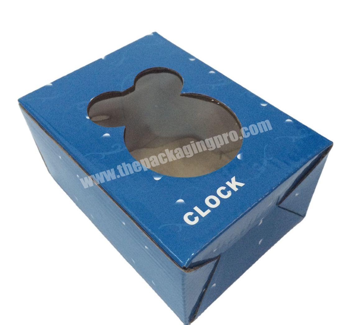 factory wholesale custom corrugated board paper packaging box with clear window