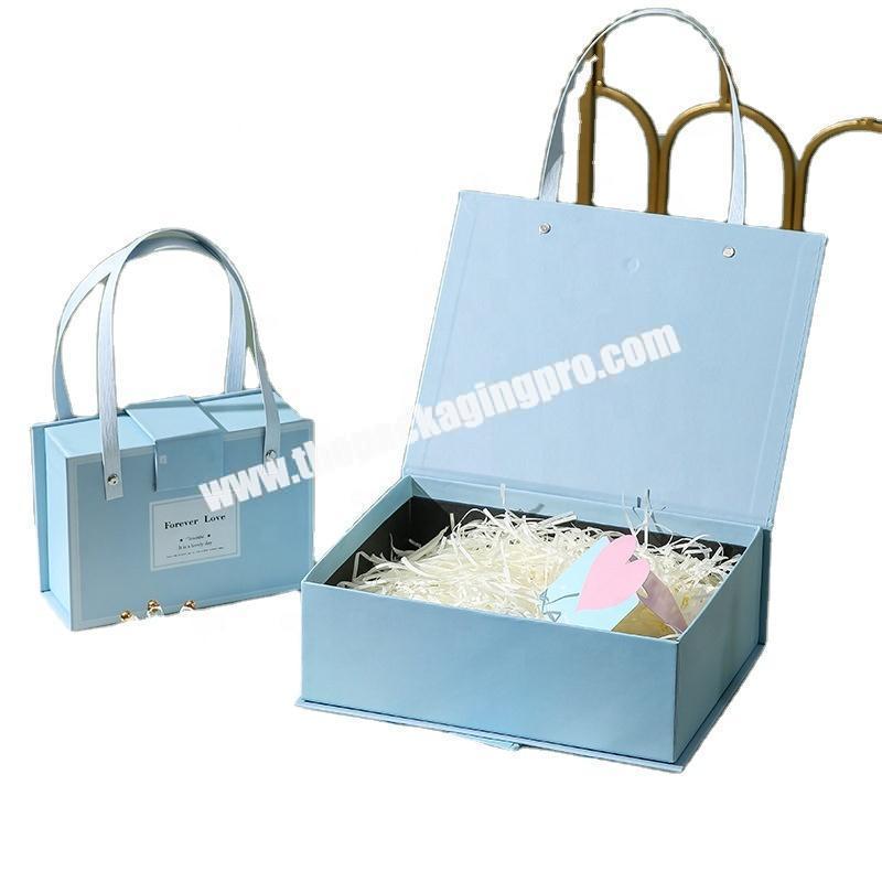 fancy love pearl gift set box with handle creative cardboard love box gift boxes with handle for love gift