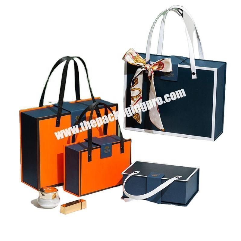 fancy gift basket with handle creative cardboard paper gift box with handles for gift boxes with handles