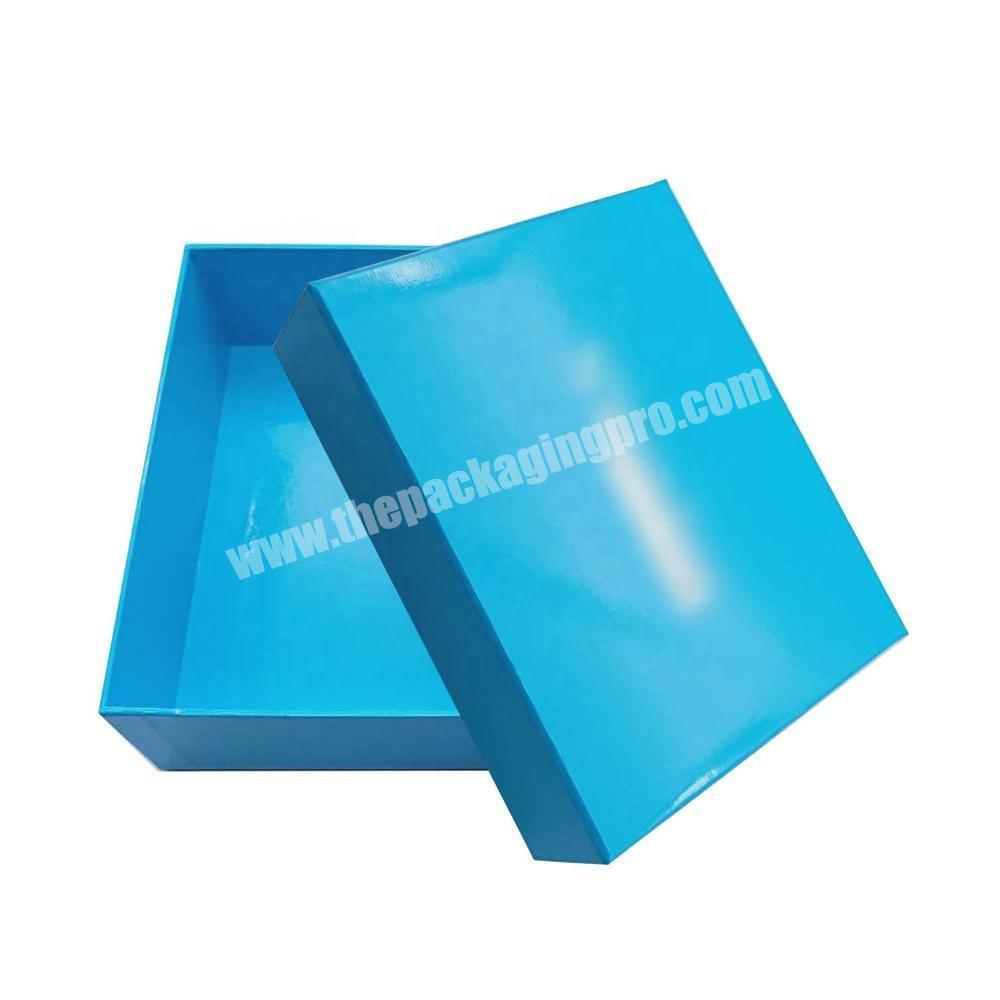 glossy lamination blue paper top and bottom cardboard clothes towel storage packaging box