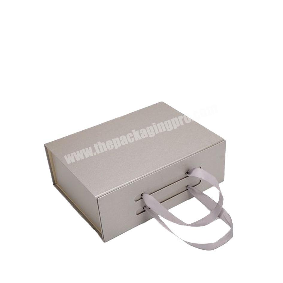 high end fancy customized paper rigid high heel shoes packaging box with ribbon handles
