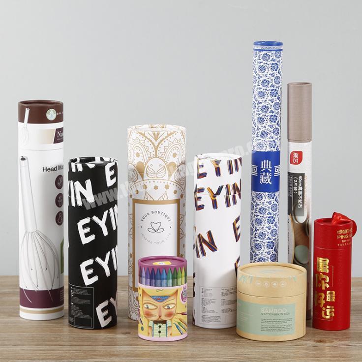 high quality cylinder Paper tube packaging box with metal lid Custom printing