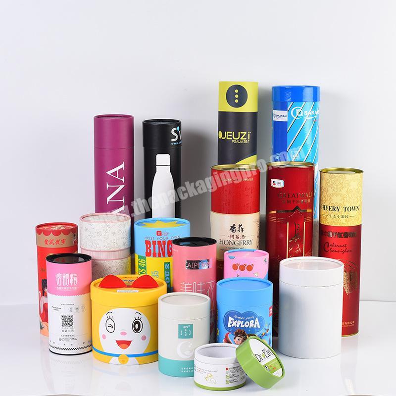 hot selling tea paper tube packaging cardboard box with clear pvc window Cylinder Tube box packaging