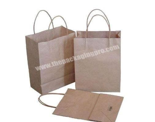 manufacturer amazon hot selling custom size recycled brown kraft carry bags with twisted handles
