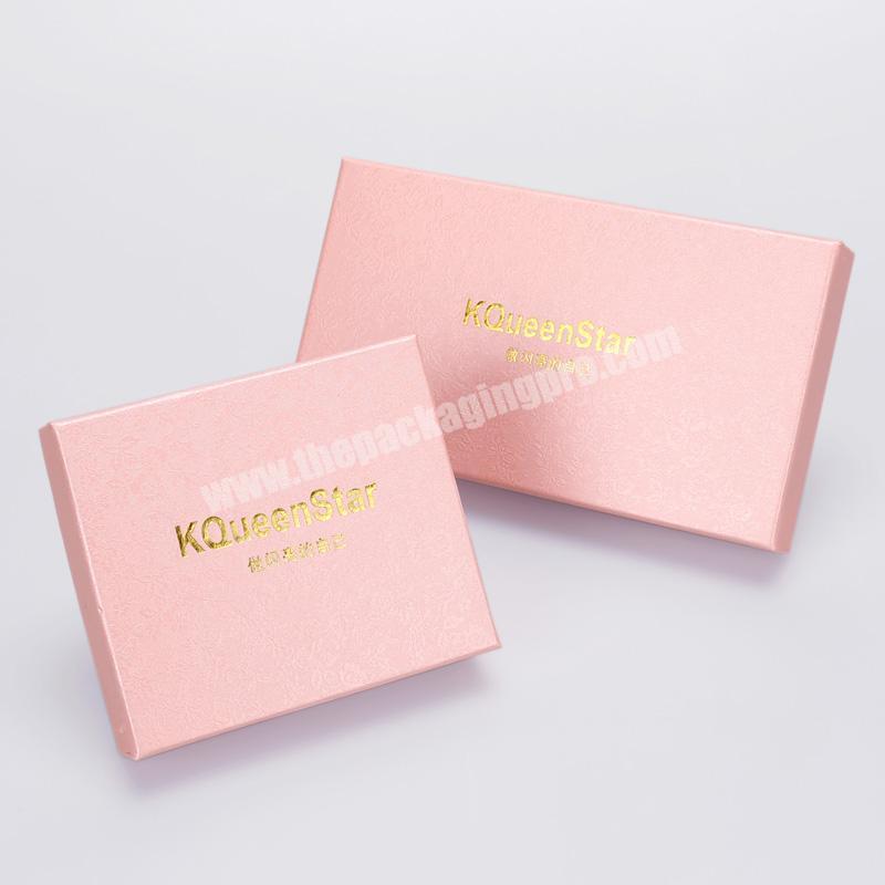 oem custom pink rigid gift paper jewelry box with logo