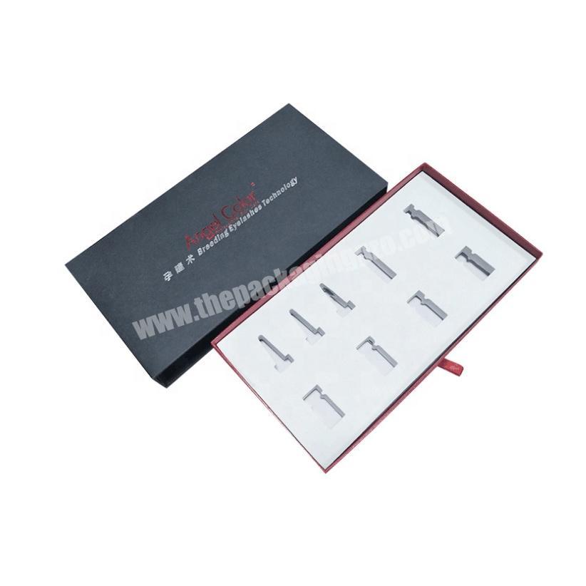 personalized empty cardboard square wholesale eyelash packaging drawer boxs
