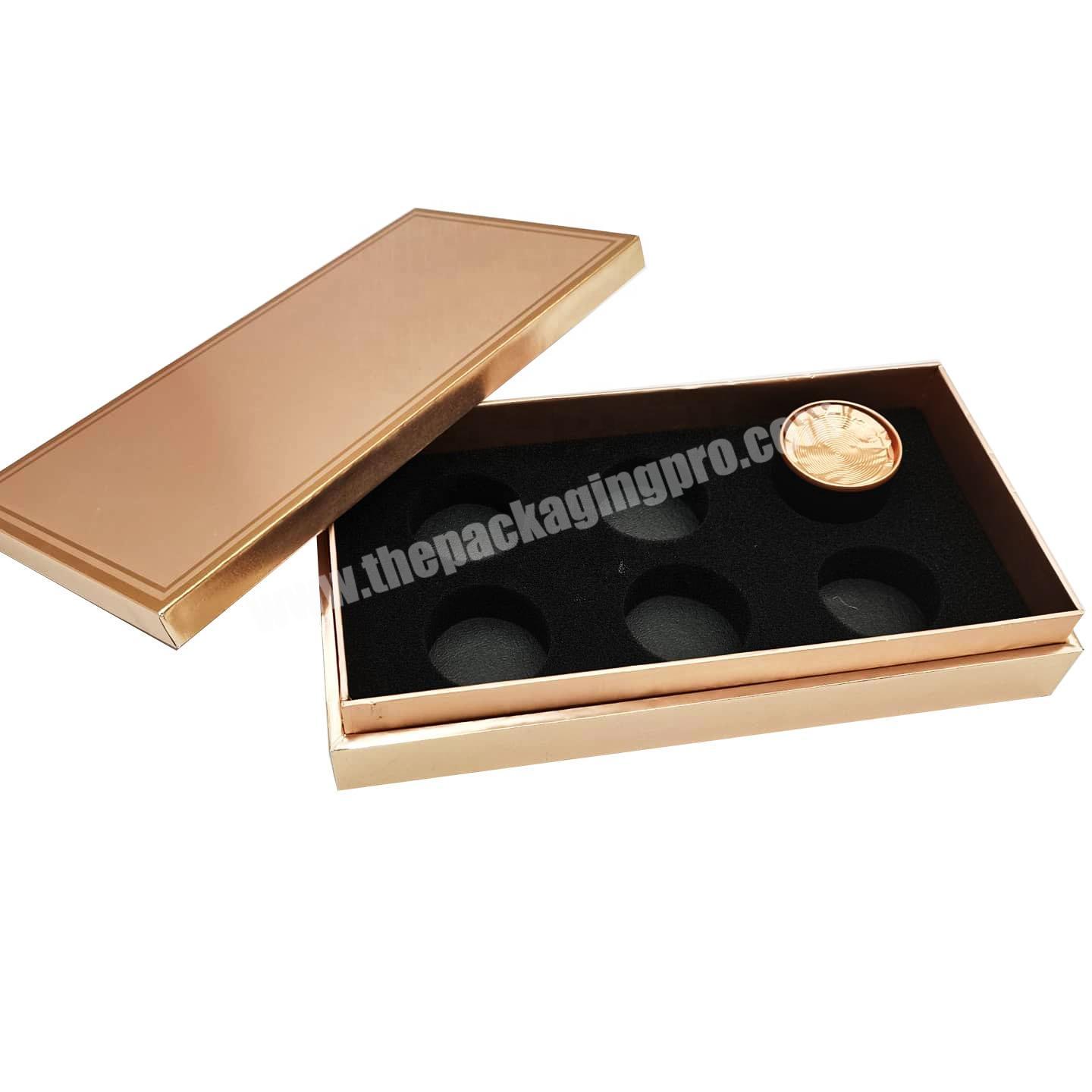 rose gold foil paper UV varnish coating two pieces paper tea cosmetic paper gift box