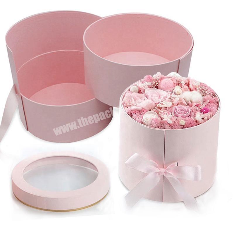 silk ribbon gift round waterproof velvet flower box