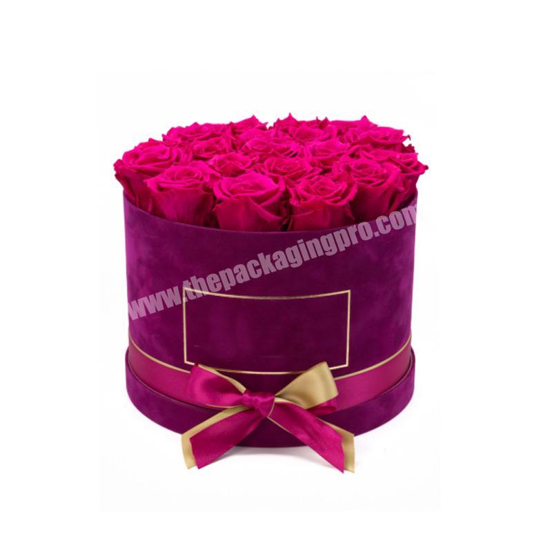 unique custom shape rose rectangle wedding flower gift box with silk handle