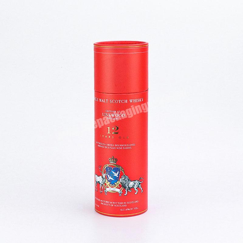 wholesale custom red round paper tube wine glass gift tube boxes packaging