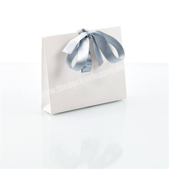 wholesale custom white ribbon closure wedding favor gift bag