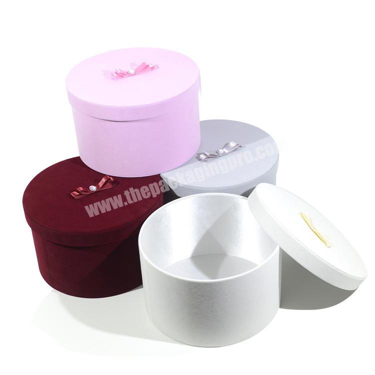 wholesale high quality round paper gift flower packaging for wedding decoration luxury cylindrical packaging flower box