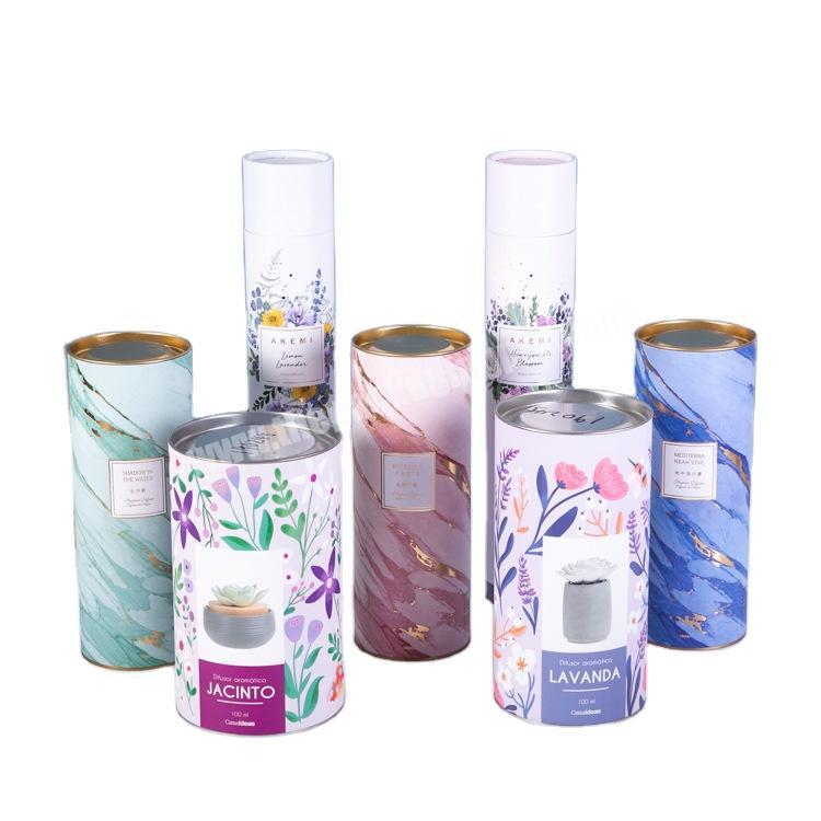 Factory custom wholesale food grade round paper tube printing cosmetics home perfume tinplate paper tube