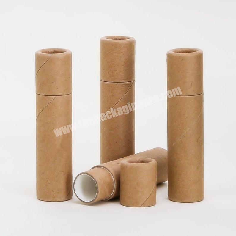 100% Biodegradable Cosmetic Push Up Tubes Brown Paperboard Push Up Lip Balm Tubes Eco Friendly 1/2 OZ