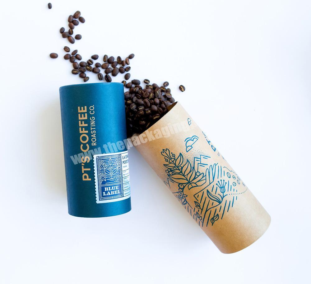 100% Recycled round food grade cylinder cardboard paper custom coffee tea packaging paper tube