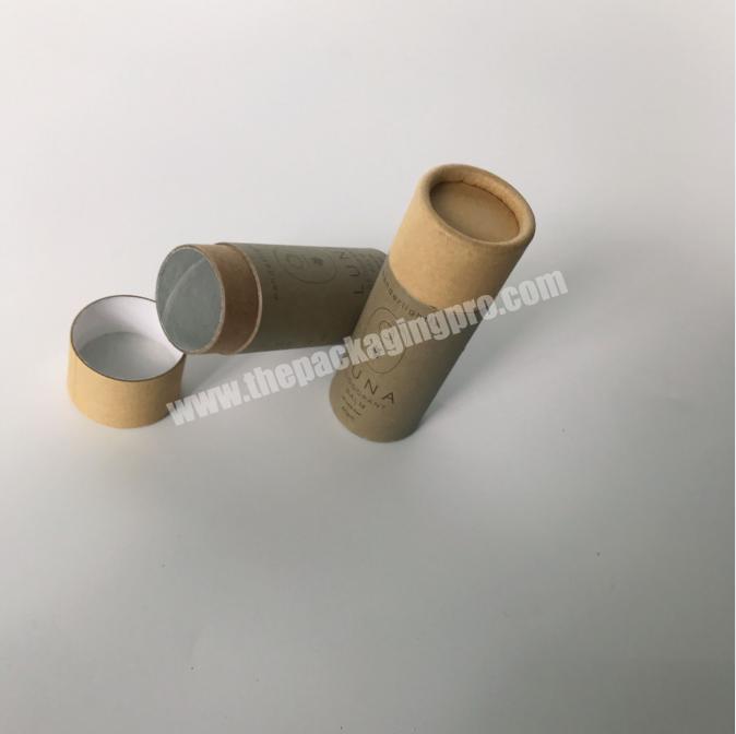 100% biodegradable Round Essential Oil Paper Packaging kraft Cardboard Lip balm Cylinder Tube Box