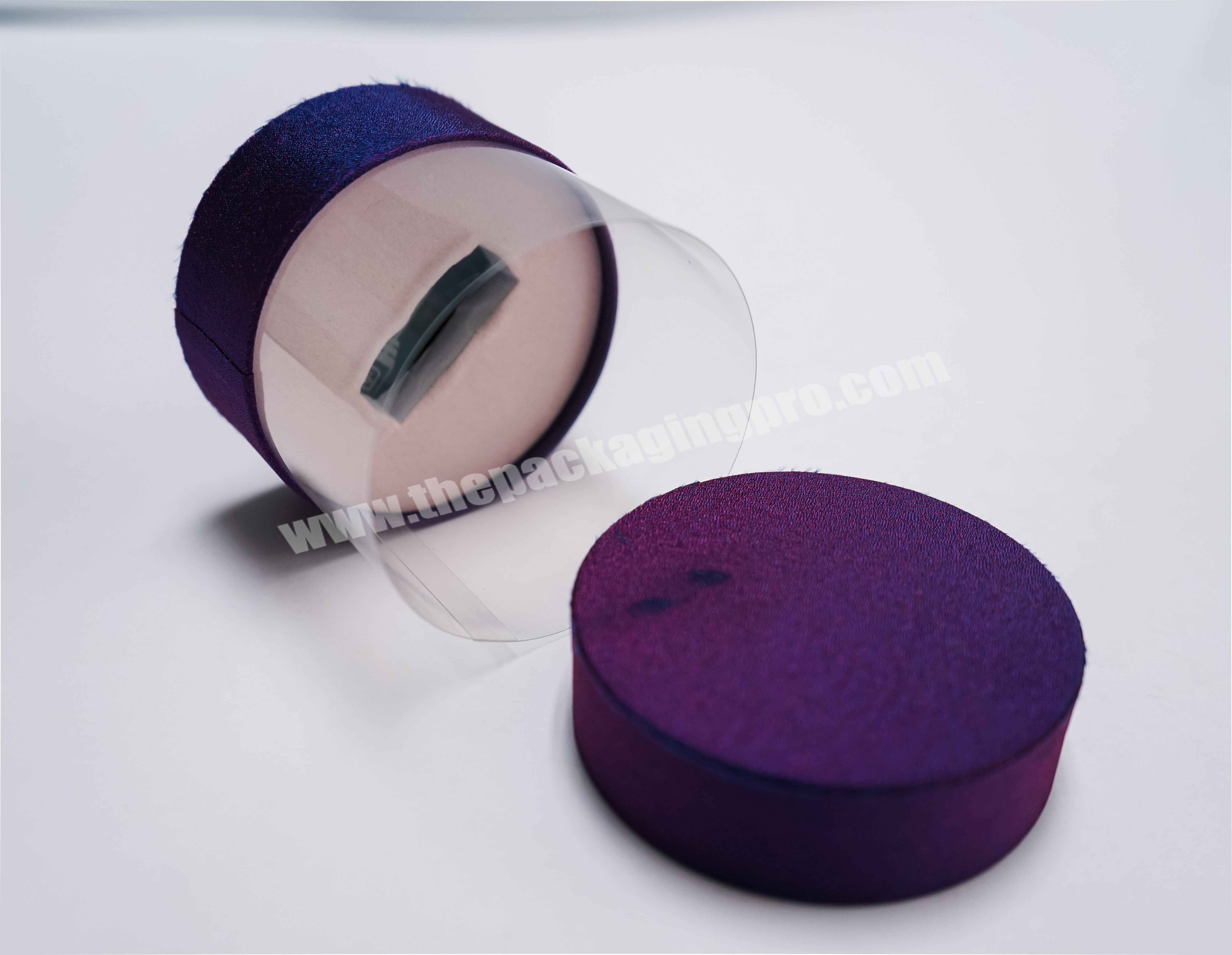 2020 New Arrival Custom Handmade Cardboard purple transparent PVC round printed tube for gifts box