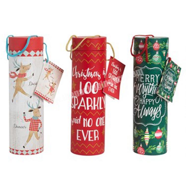 2020 customized christmas cardboard wine gift boxes tube