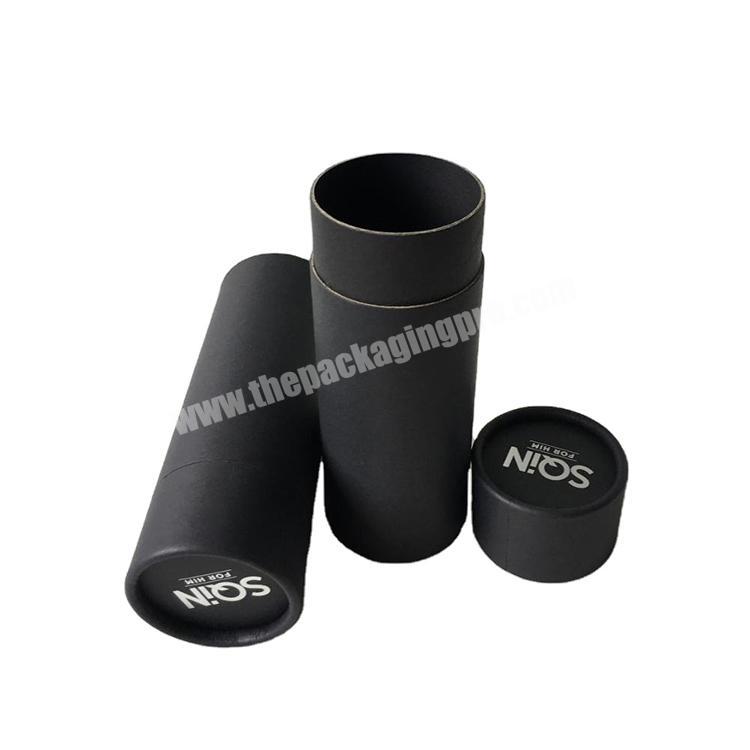 2021 Hot Selling Waterproof luxury round black paper material tube for packaging cosmetics
